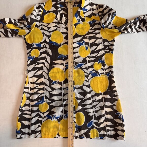 Vintage Rhoda Lee 60s 70s Shirt Button Up Disco Groovy Retro Lemons Peaches - Picture 8 of 14